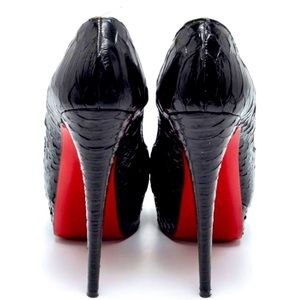 Christian Louboutin Lady Peep Python skin peep pumps EU39 rare 100% authentic